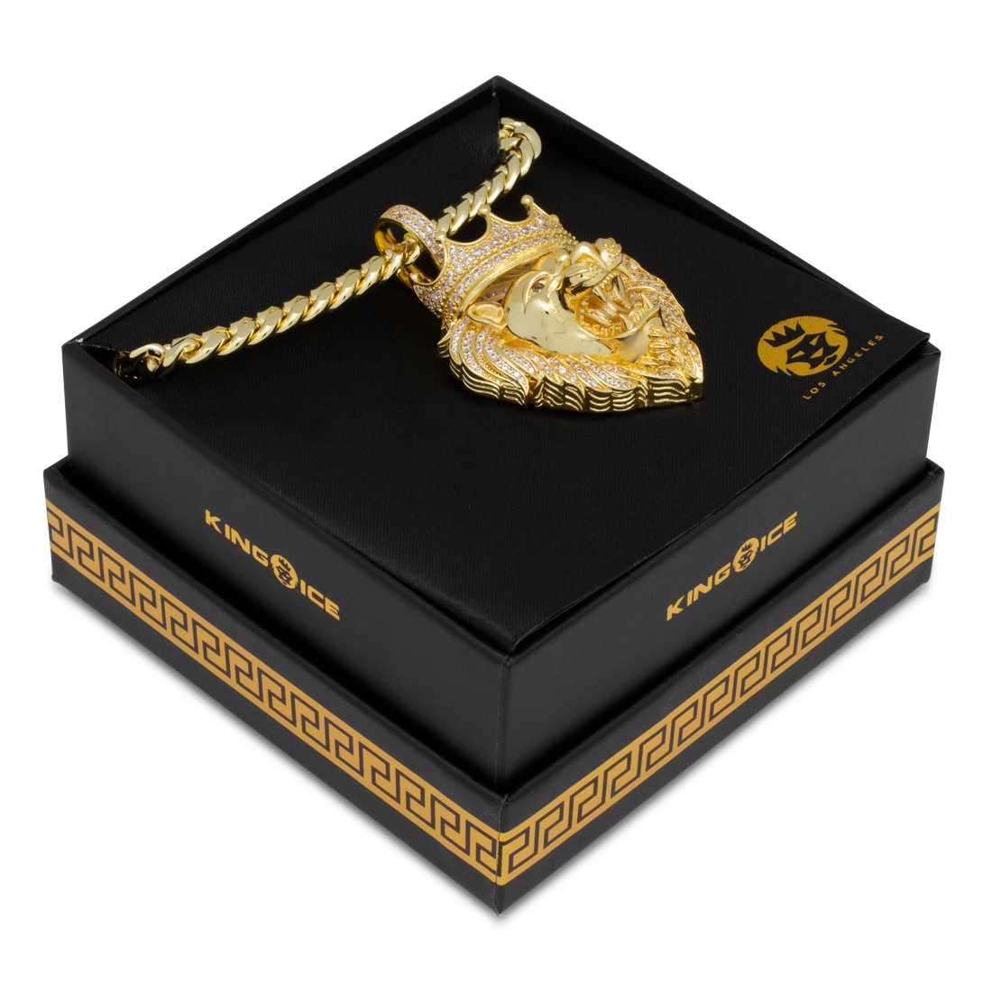 Iced Classic Roaring Lion Necklace  in  by Kingices