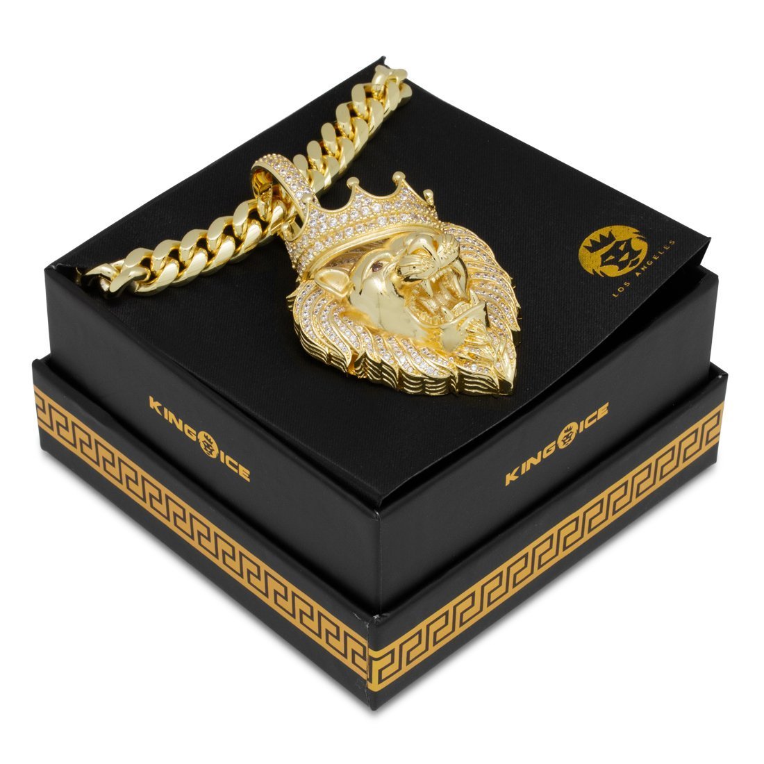 Iced Classic Roaring Lion Necklace  in  by Kingices