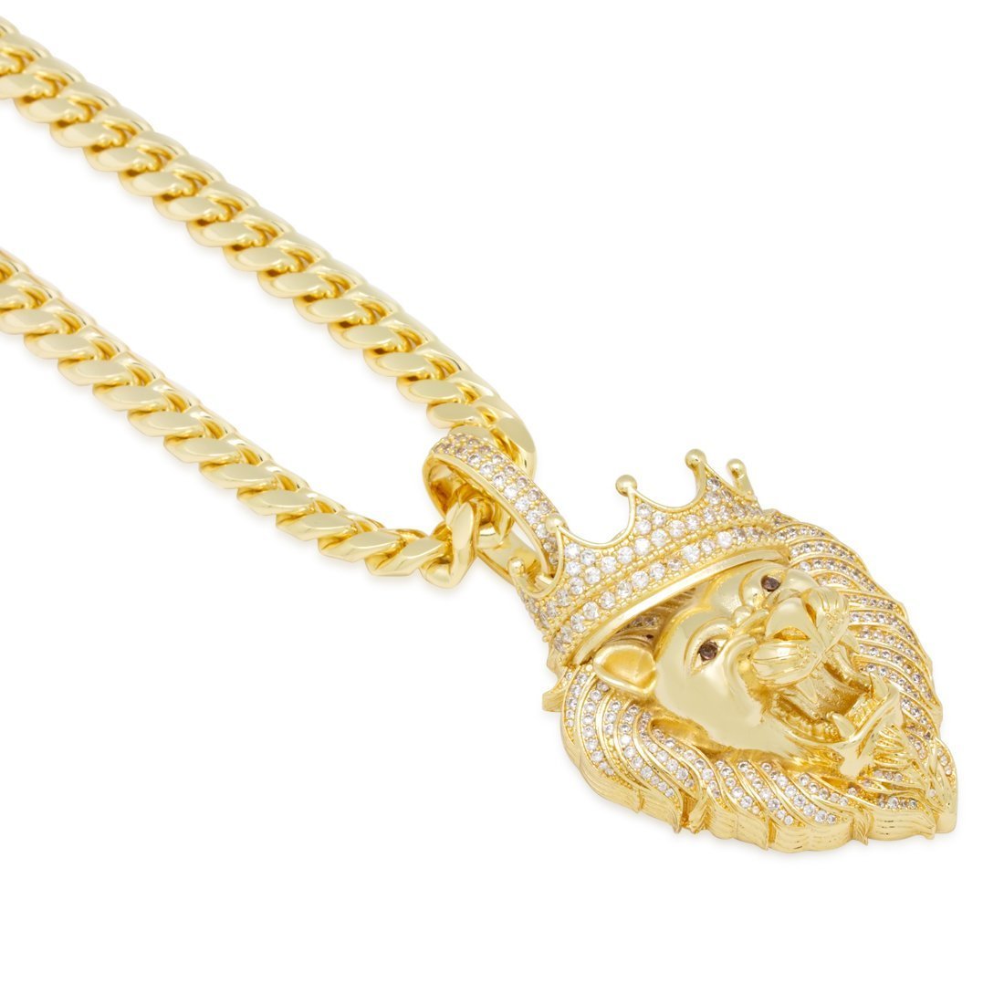 Iced Classic Roaring Lion Necklace  in  by Kingices
