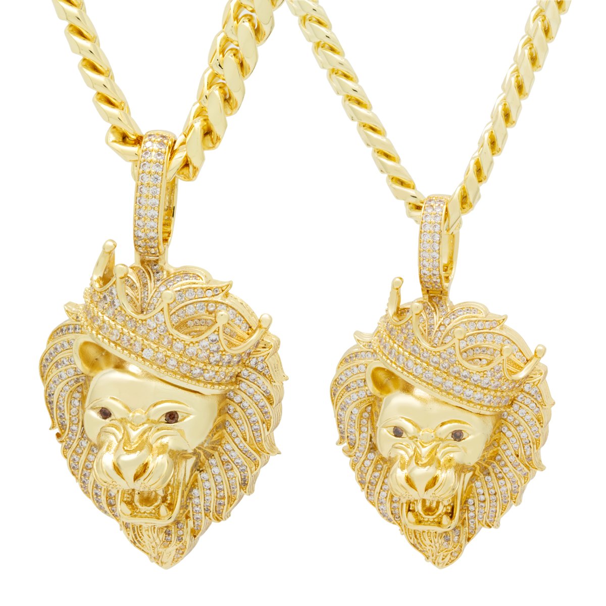 Iced Classic Roaring Lion Necklace  in  by Kingices