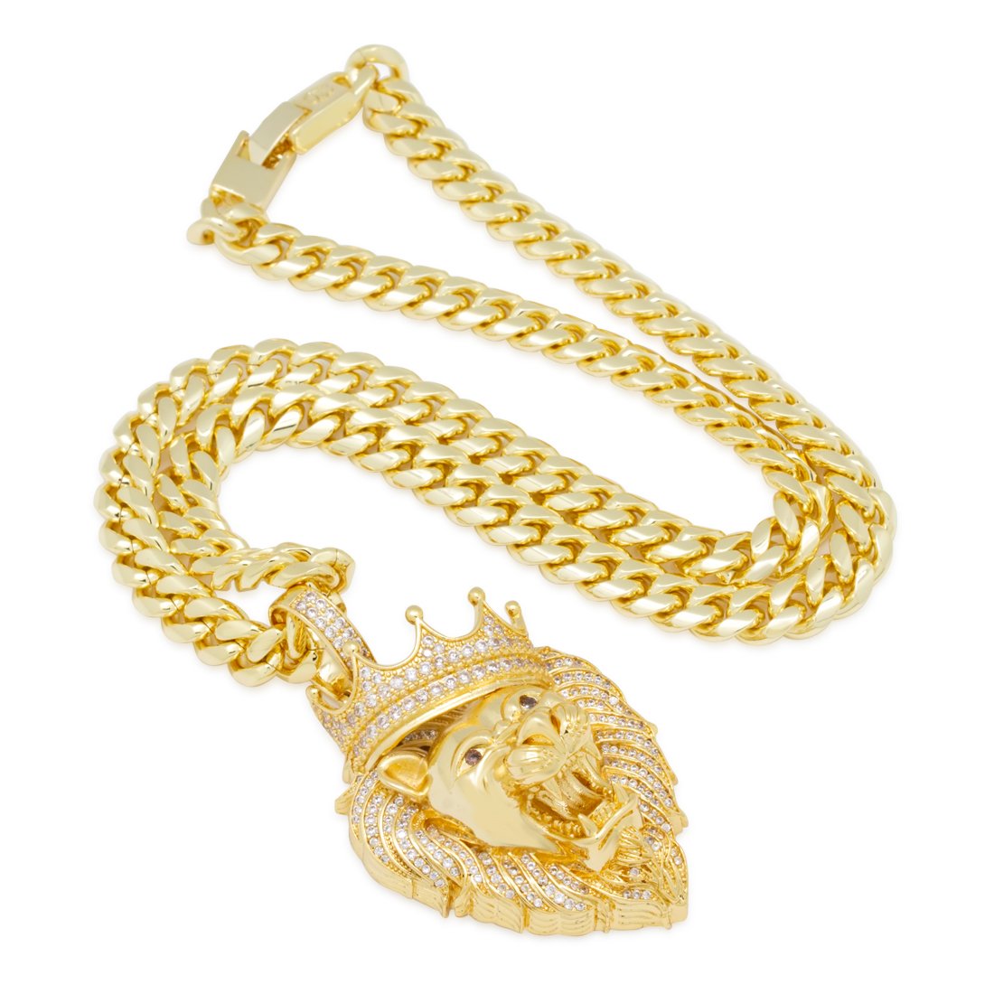 Iced Classic Roaring Lion Necklace  in  by Kingices