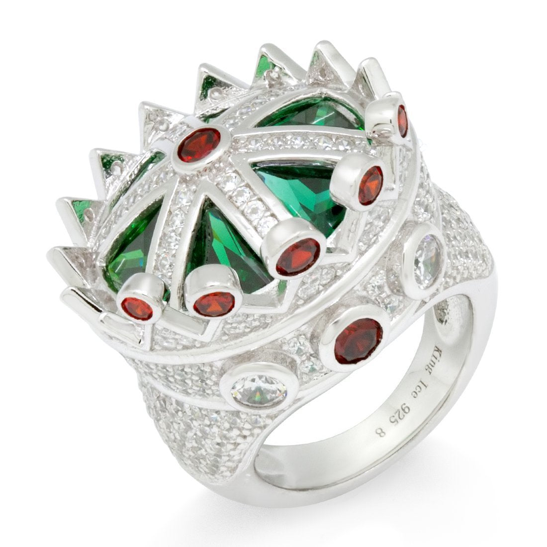Iced Crown Ring  in  Gold Plated / White Gold / 7 by Kingices