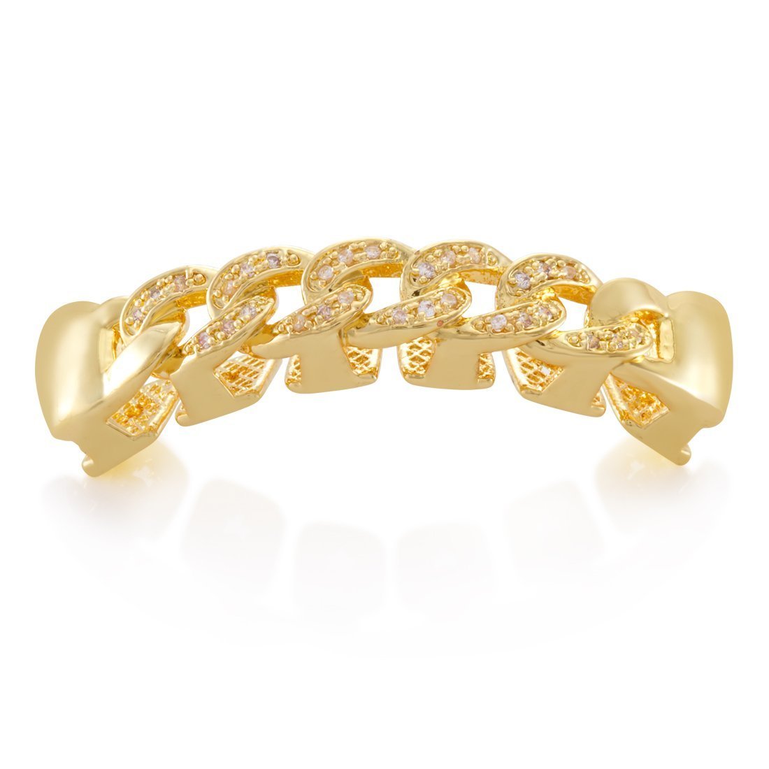 Iced Miami Cuban Link Grillz  in  14K Gold / Top by Kingices