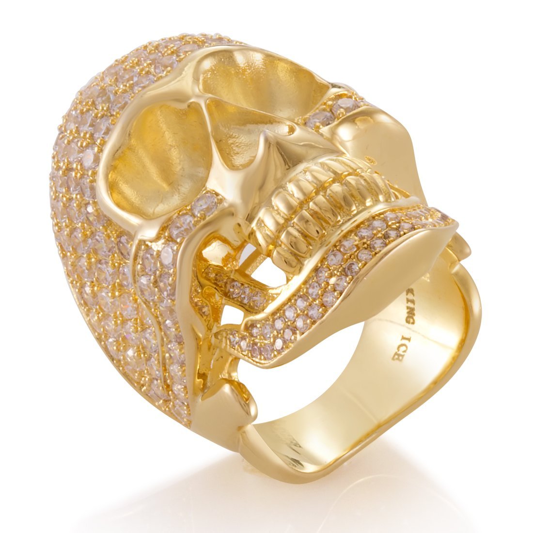 Iced Death Ring  in  Sterling Silver / 14K Vermeil / 7 by Kingices