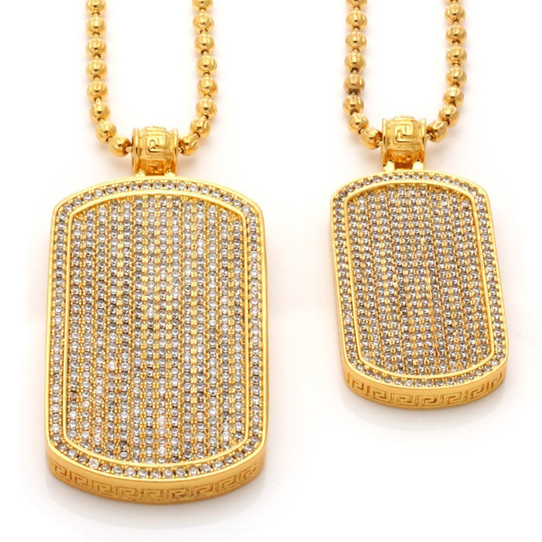 Iced Dog Tag Necklace  in  by Kingices