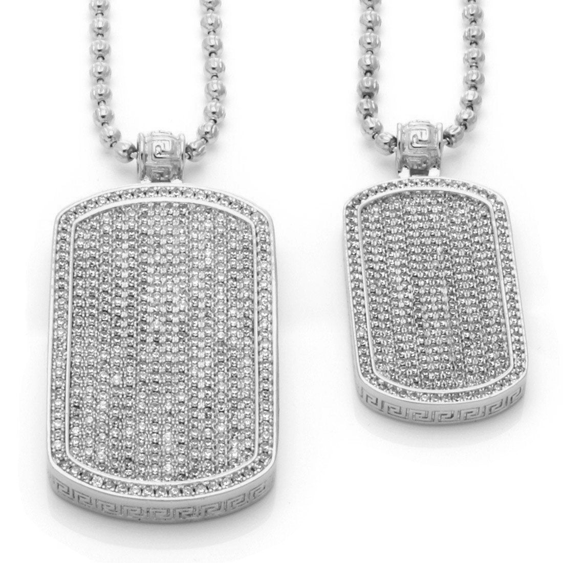 Iced Dog Tag Necklace  in  by Kingices
