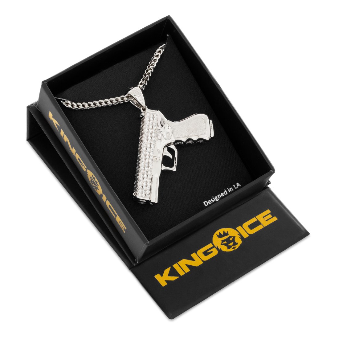 Iced Handgun Necklace  in  by Kingices