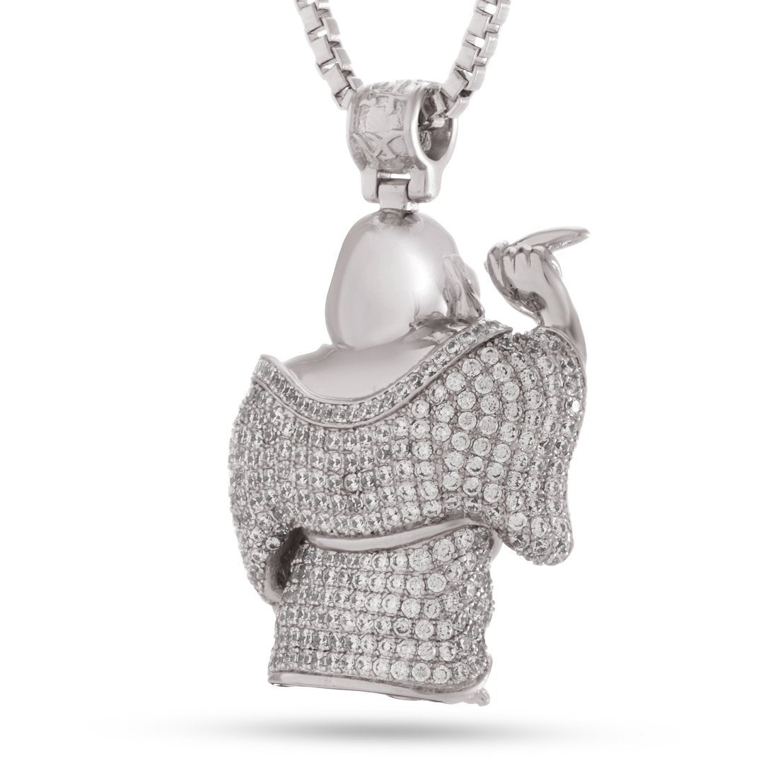 Iced Laughing Buddha Necklace  in  by Kingices