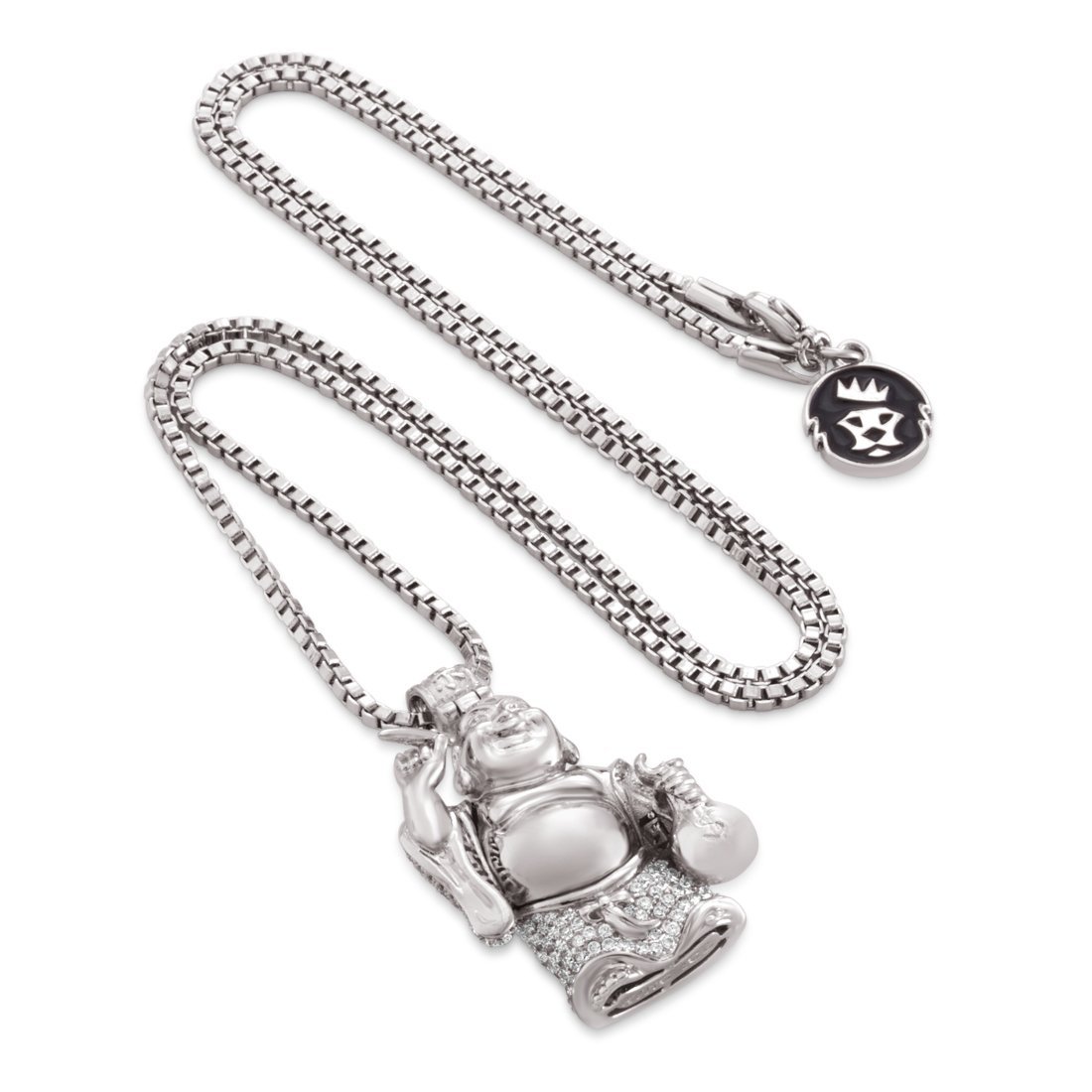 Iced Laughing Buddha Necklace  in  by Kingices