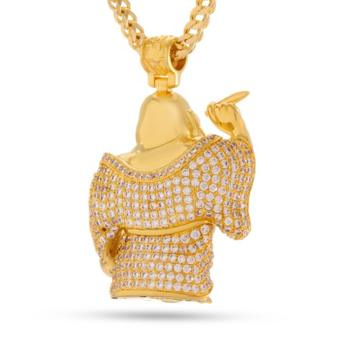 Iced Laughing Buddha Necklace  in  by Kingices