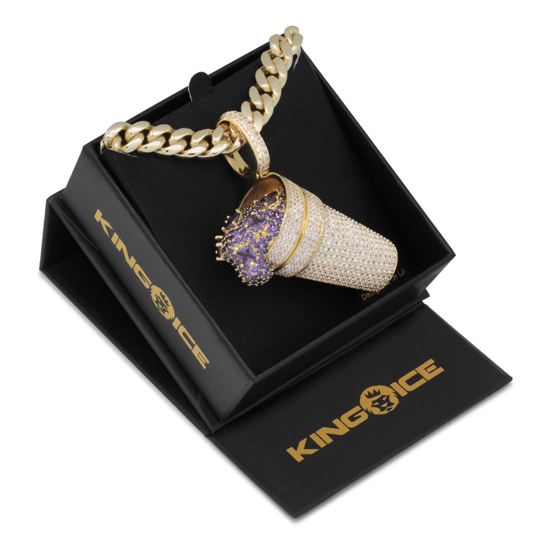 Iced Purple Drank Necklace  in  by Kingices