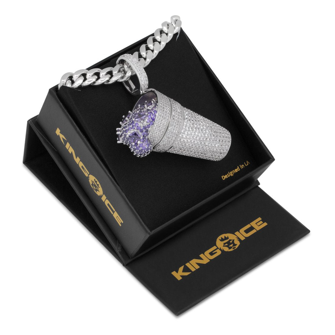 Iced Purple Drank Necklace  in  by Kingices