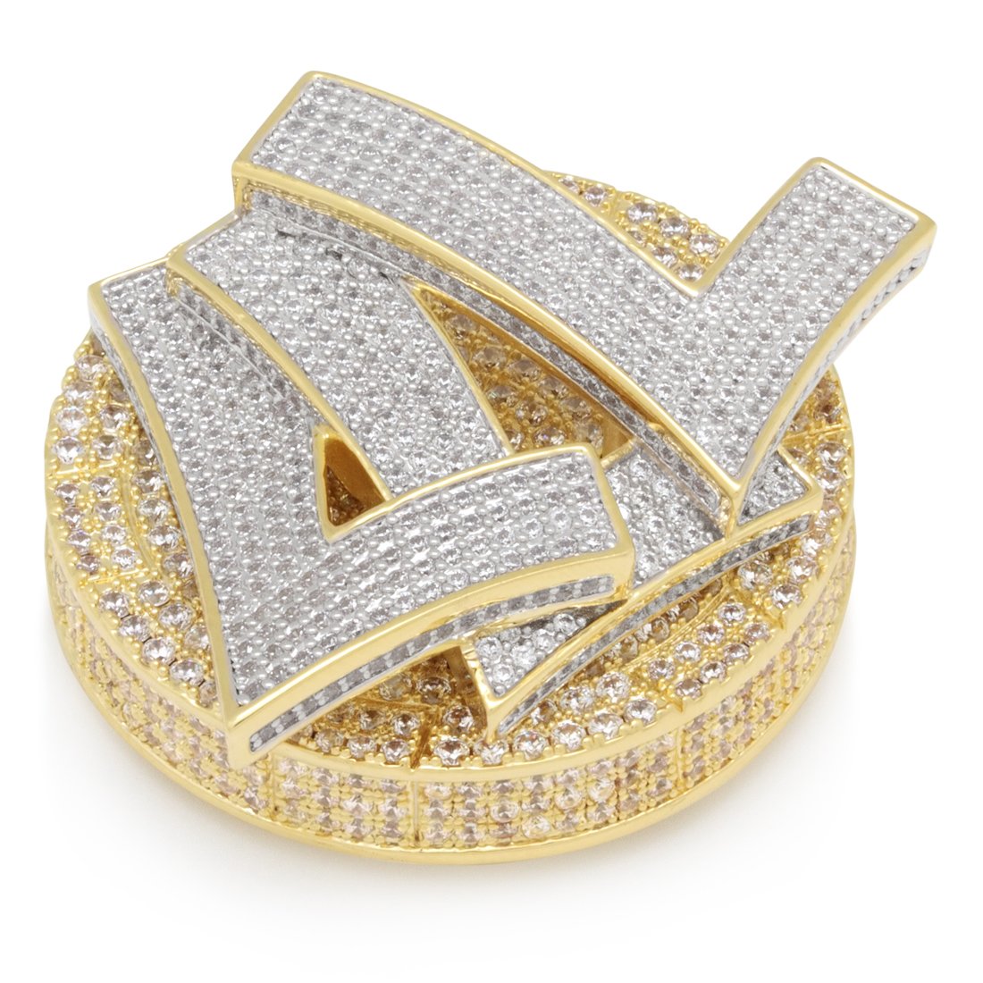 Iced Triple 7's Card Guard  in  14K/White Gold by Kingices