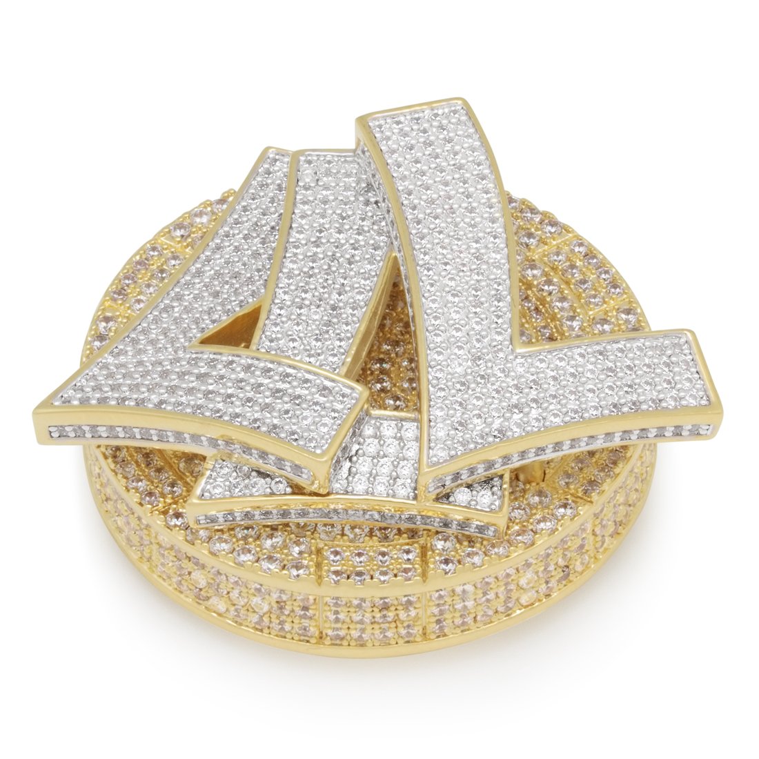 Iced Triple 7's Card Guard  in  14K/White Gold by Kingices