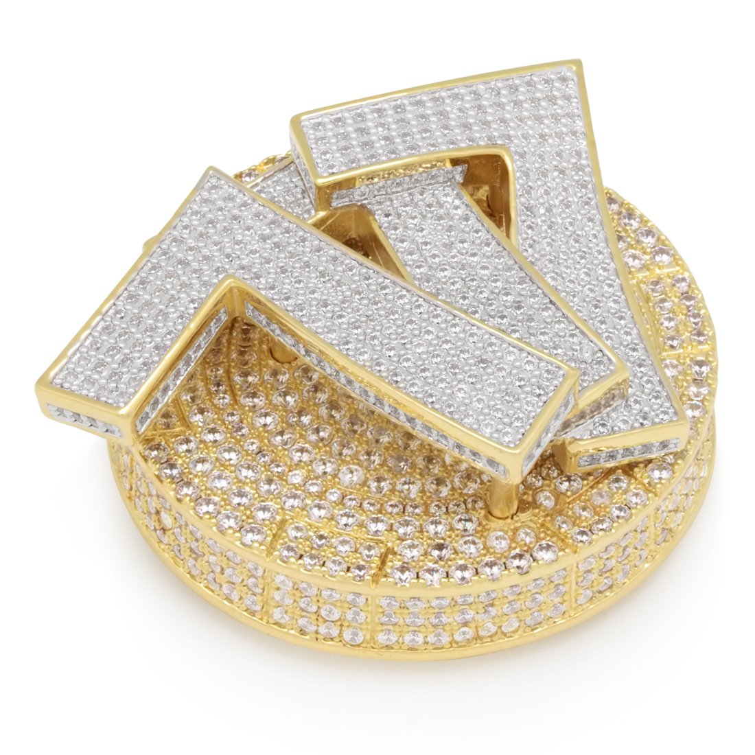Iced Triple 7's Card Guard  in  14K/White Gold by Kingices