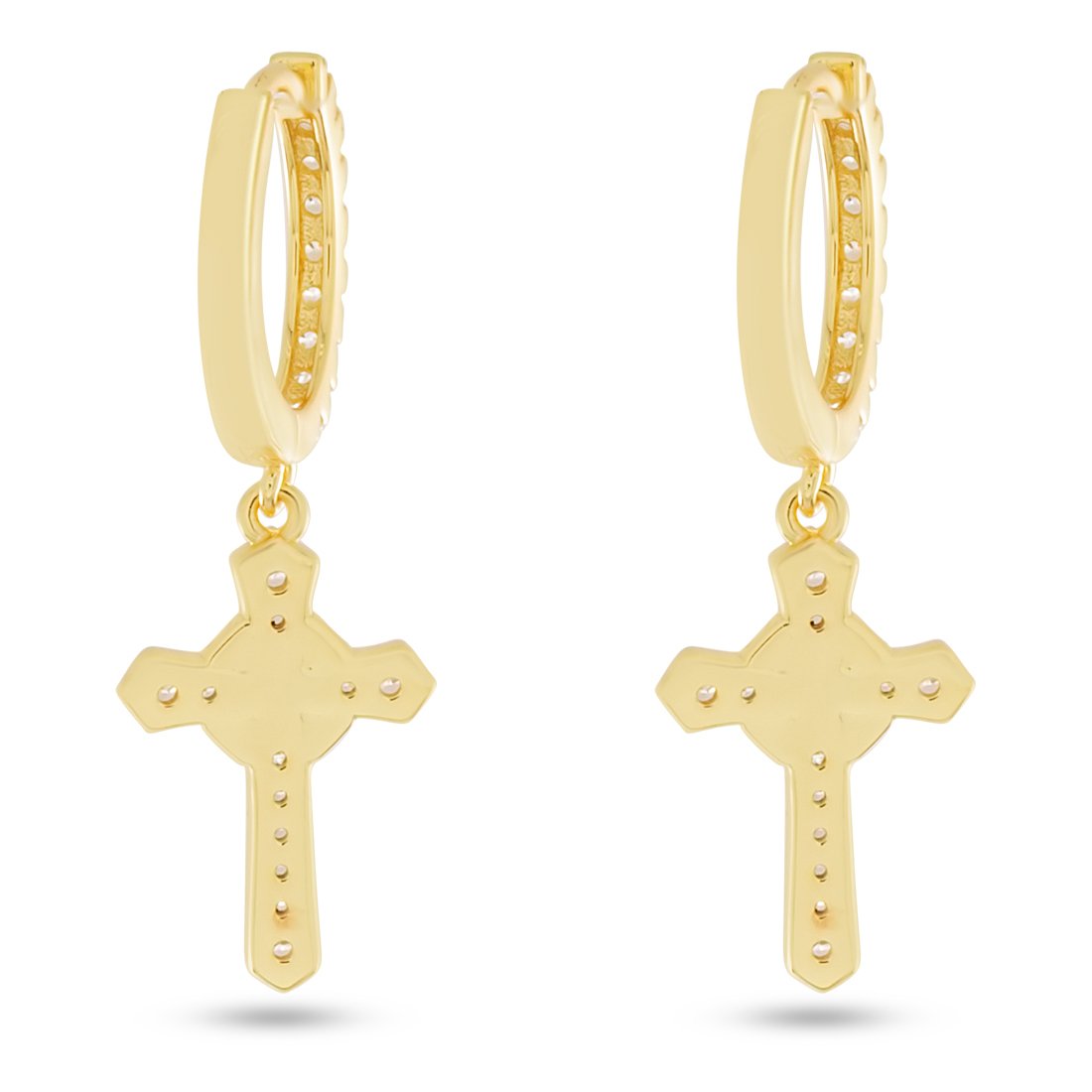 Iced Wrapped Cross Earrings  in  by Kingices