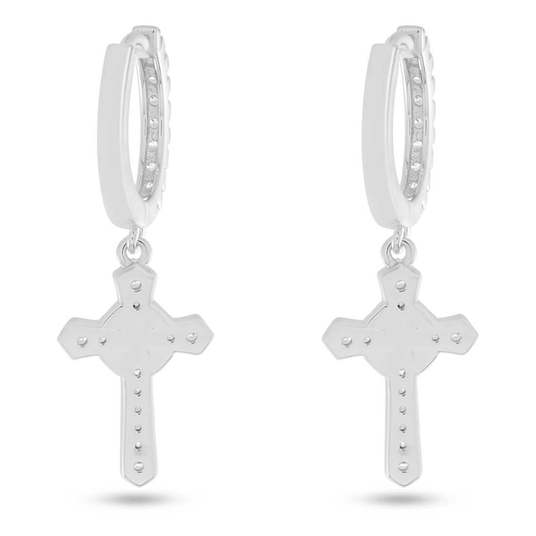 Iced Wrapped Cross Earrings  in  by Kingices