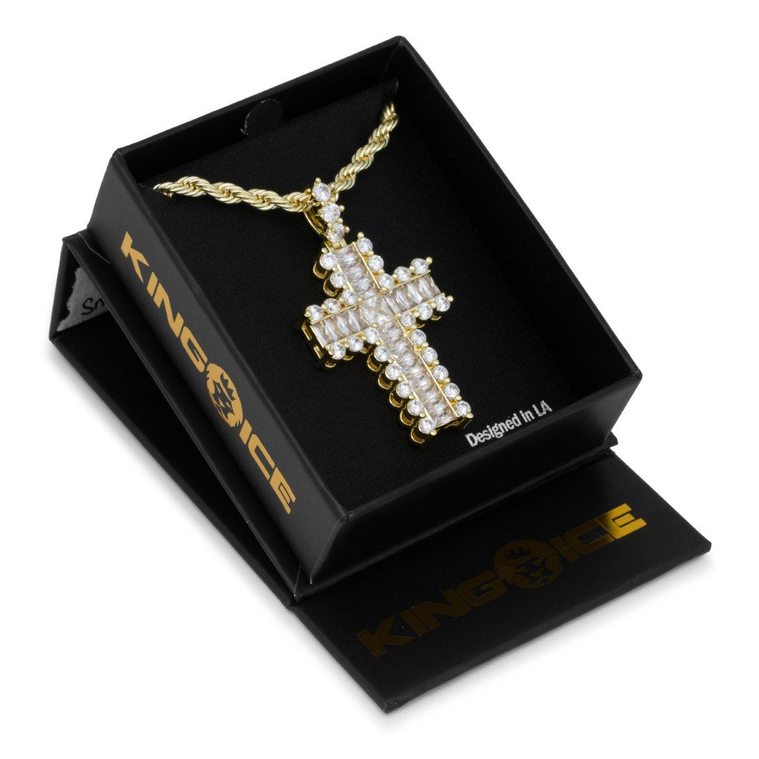 Icy Cross Necklace  in  by Kingices