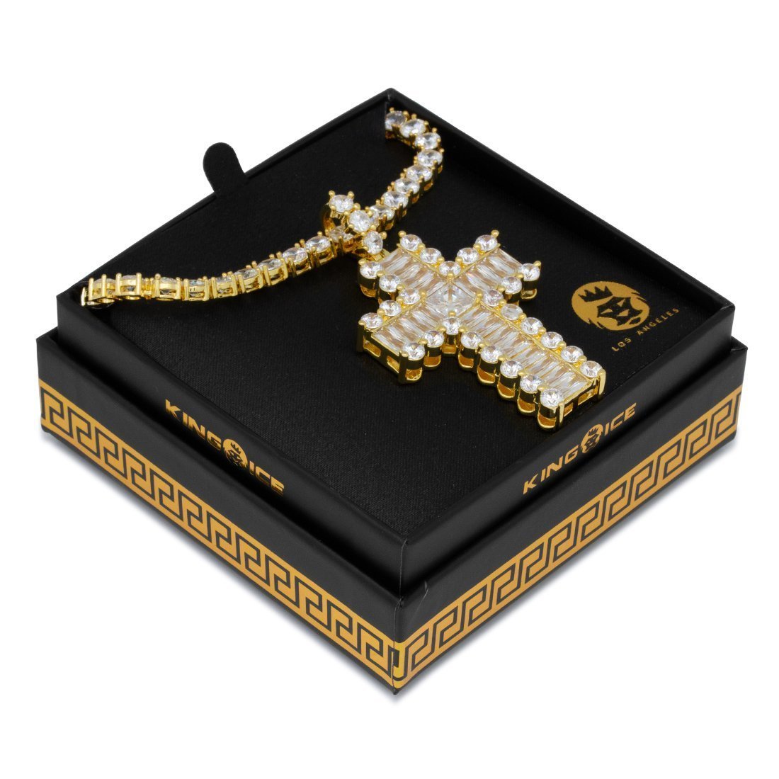 Icy Cross Necklace  in  by Kingices