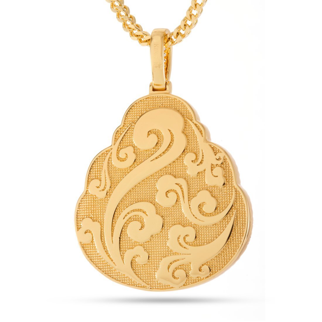 Jade Buddha Necklace  in  14K Gold / 1.4" by Kingices