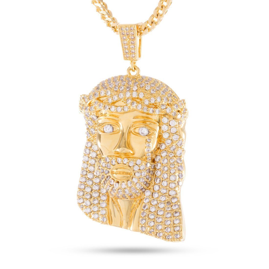 Jesus Necklace  in  14K Gold / 1.8" by Kingices