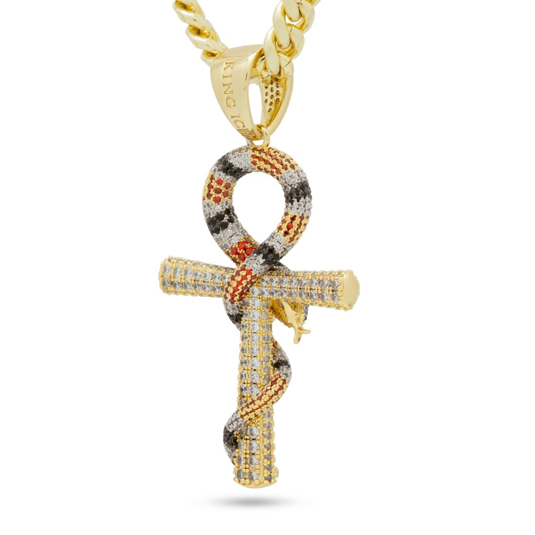 King Snake Ankh Key Necklace  in  by Kingices
