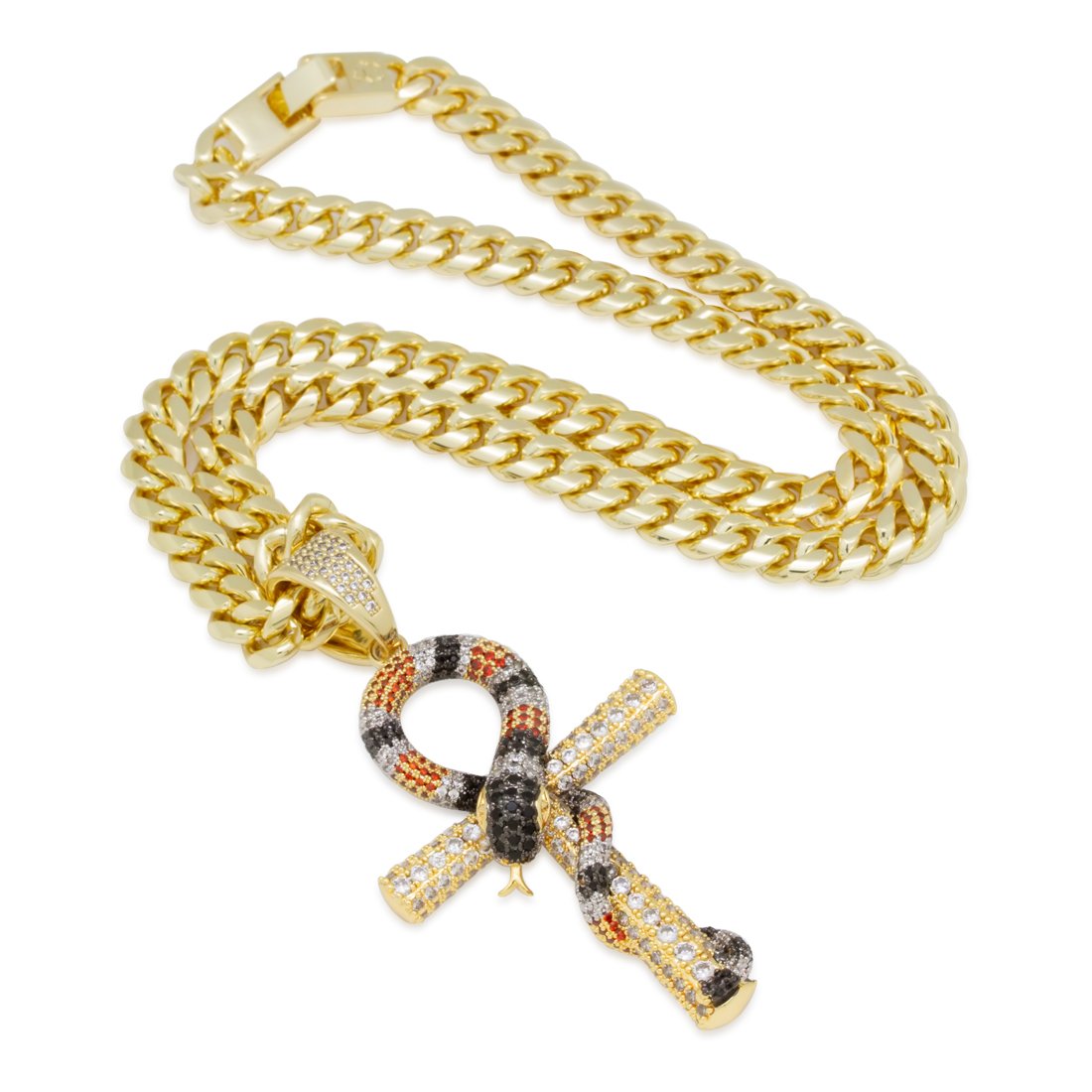 King Snake Ankh Key Necklace  in  by Kingices