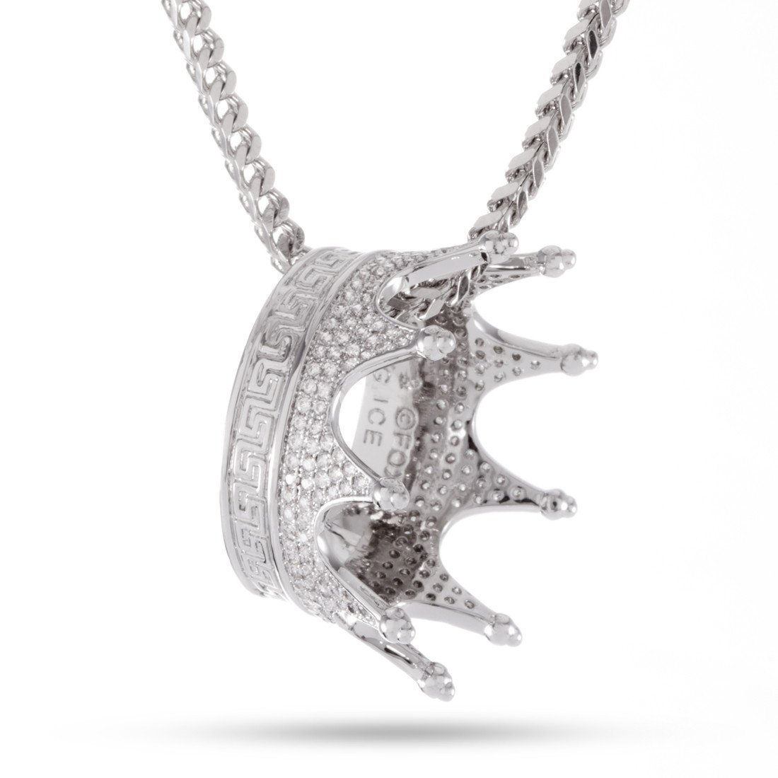 Kings Crown Necklace  in  White Gold / 1.2" by Kingices
