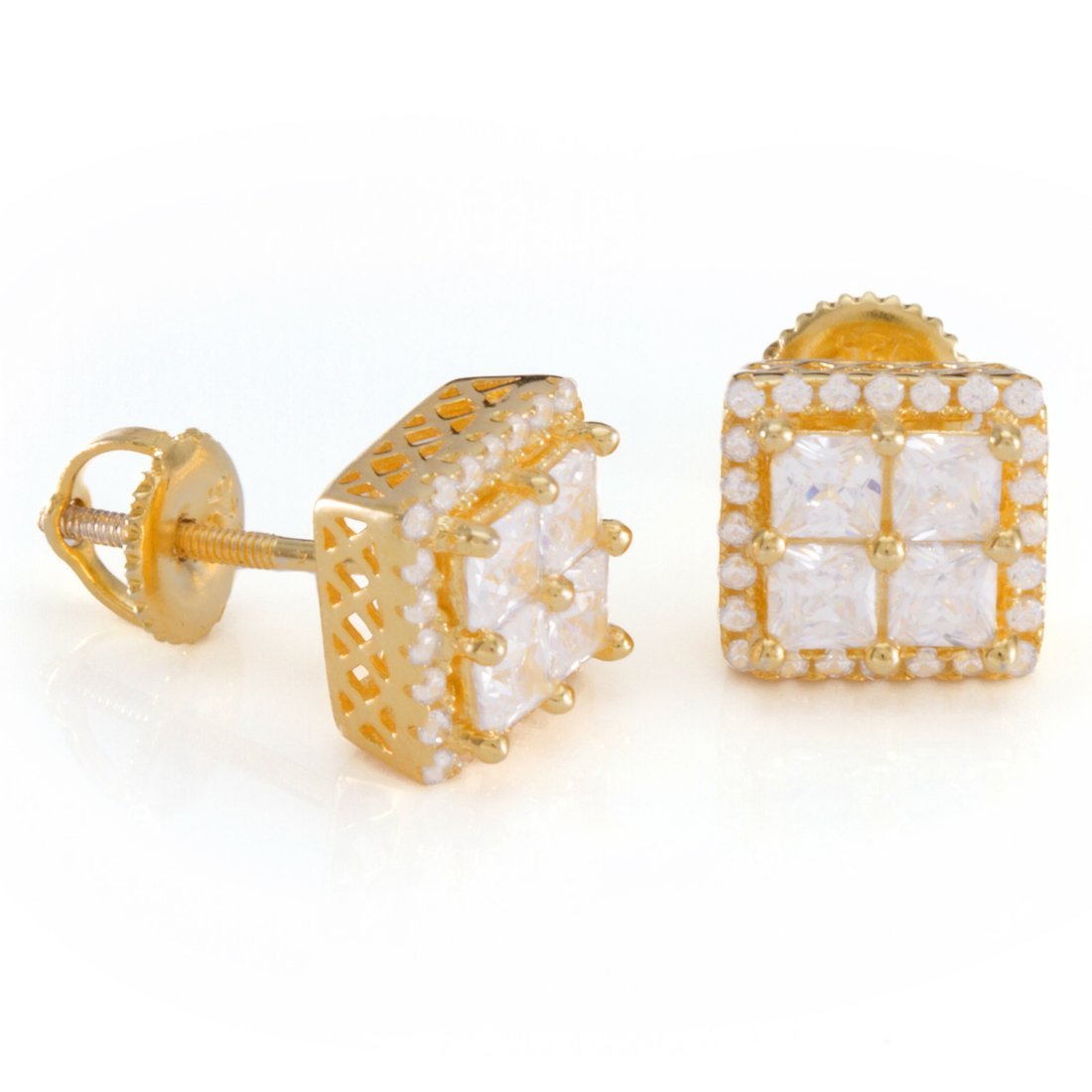 Layered Stud Earrings  in  Sterling Silver / 14K Vermeil / 9mm by Kingices