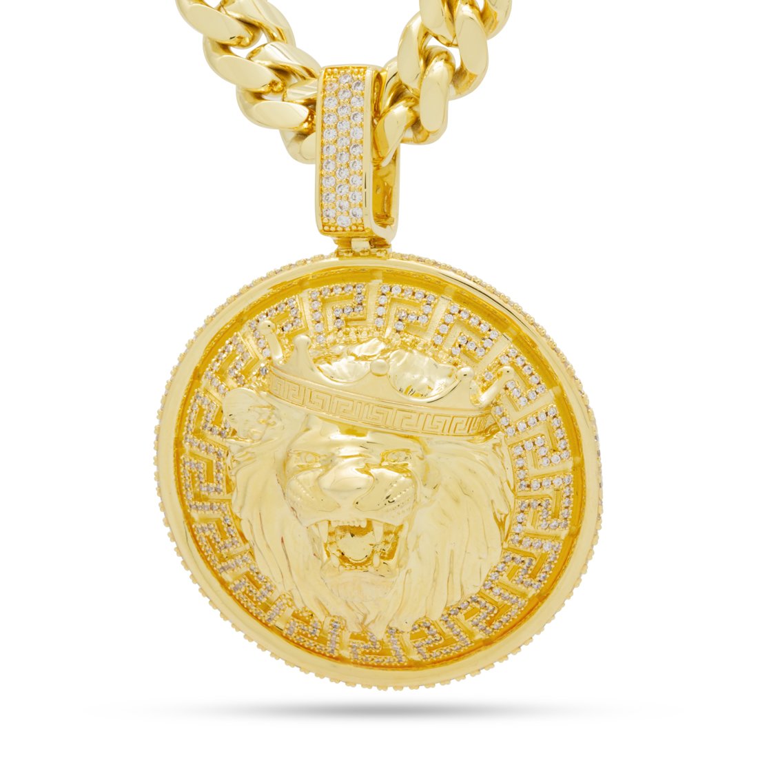 Lion Shield Necklace  in  14K Gold / 2.6" by Kingices