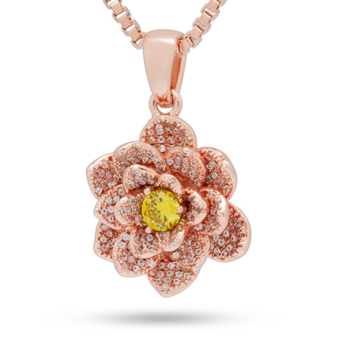 Lotus of Rebirth Necklace  in  Rose Gold / 1.3" by Kingices