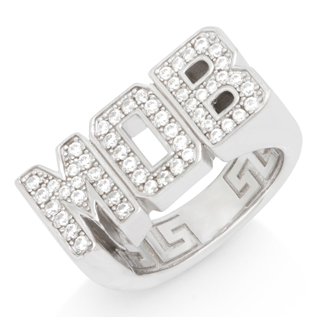 M.O.B Ring  in  Sterling Silver / White Gold / 7 by Kingices