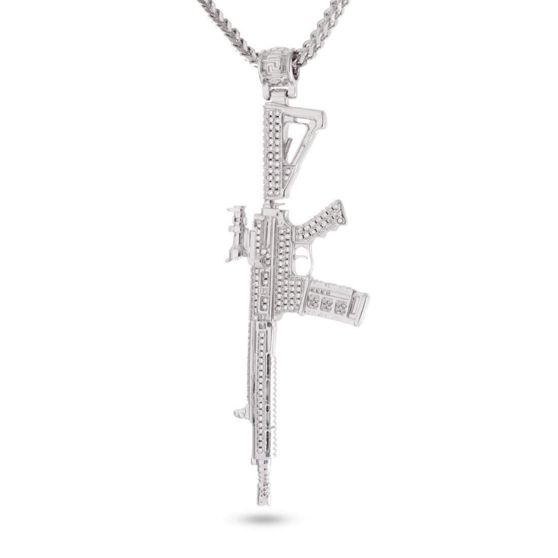 M4 Necklace  in  White Gold / 3.4" by Kingices