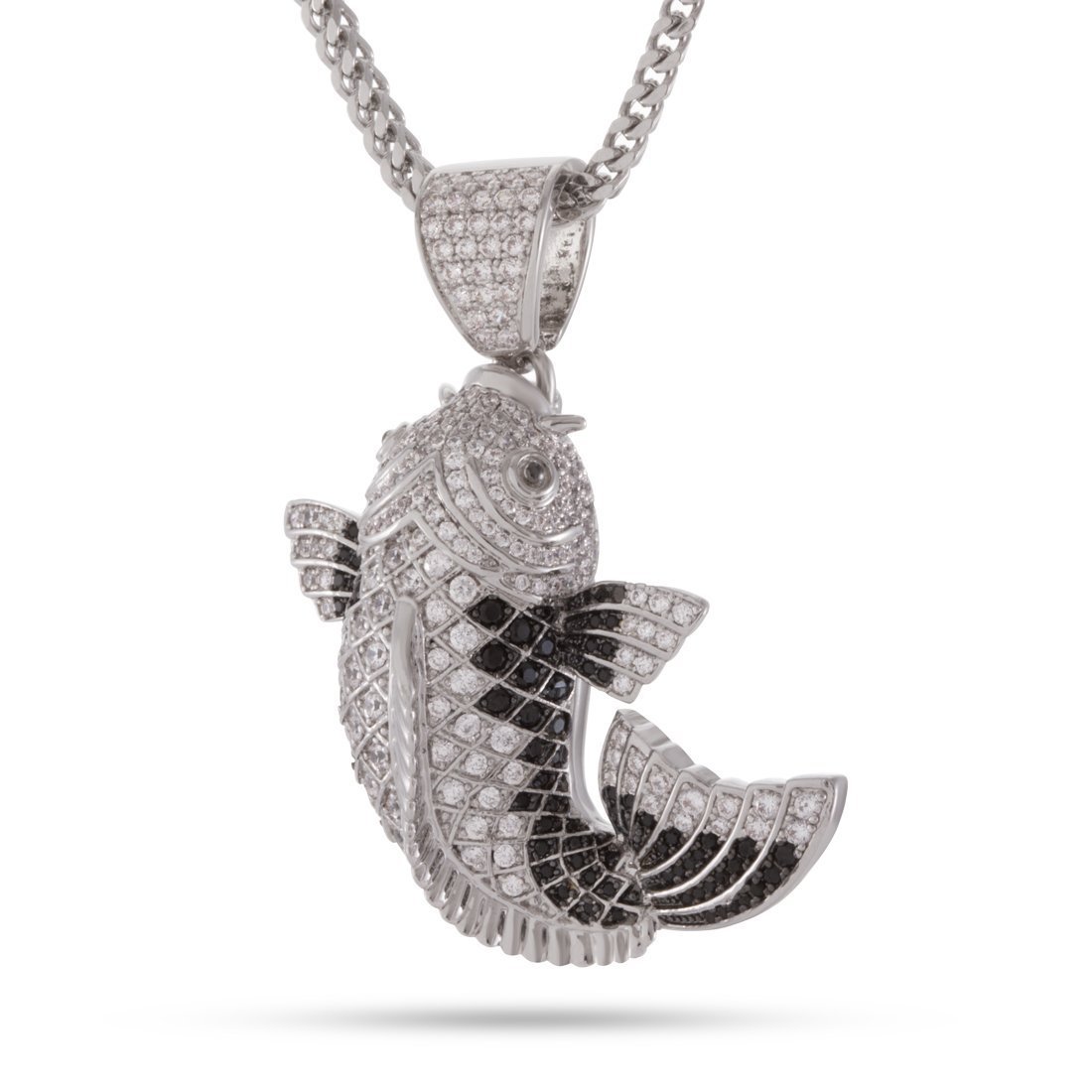 Matsuba Koi Fish Necklace  in  White Gold / 2.1" by Kingices