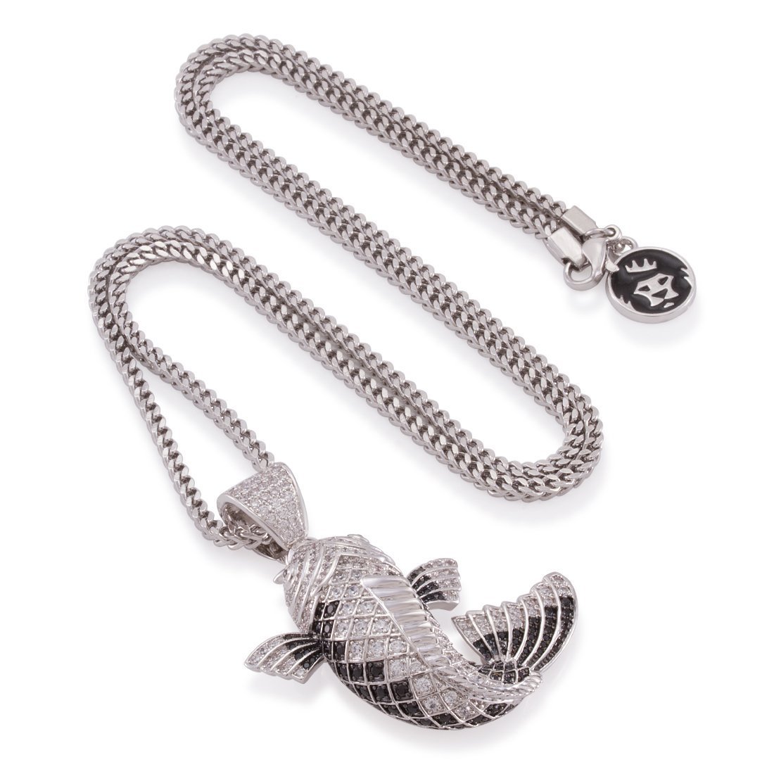 Matsuba Koi Fish Necklace  in  White Gold / 2.1" by Kingices