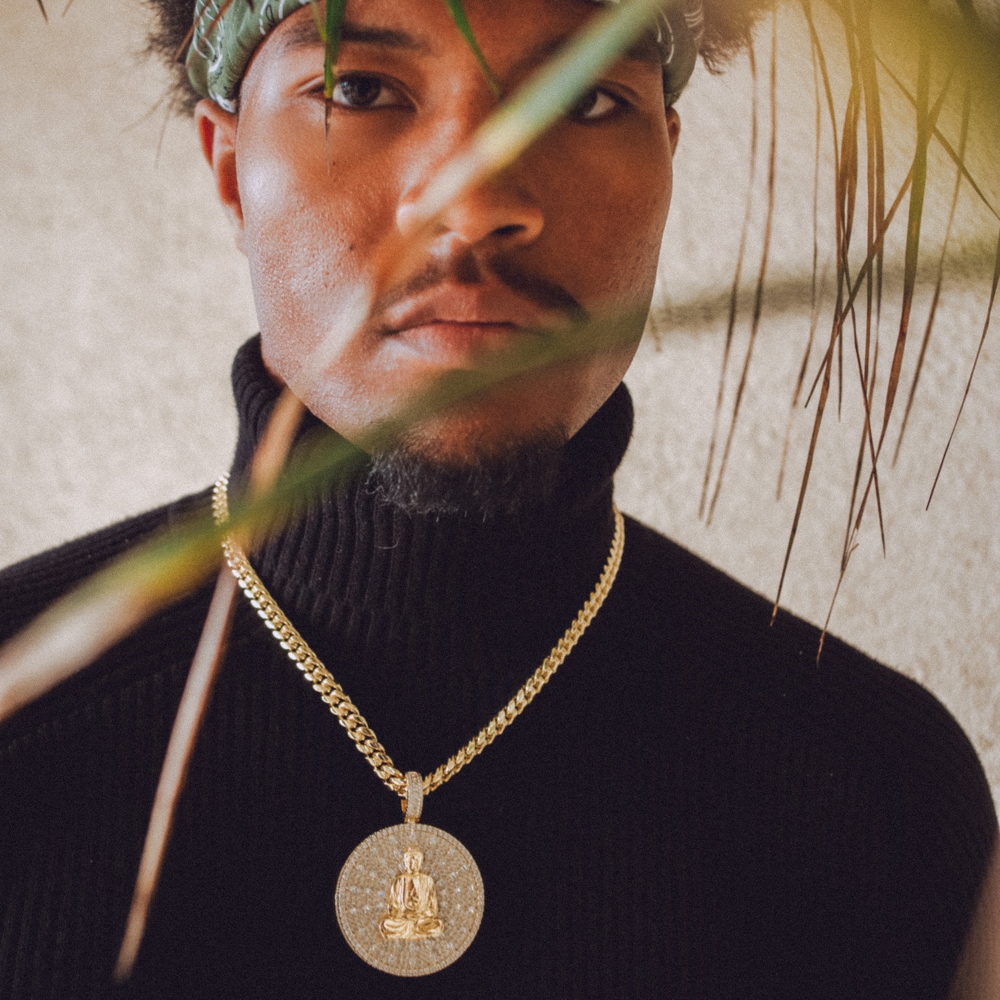 Meditating Buddha Necklace  in  14K Gold / 2.5" by Kingices