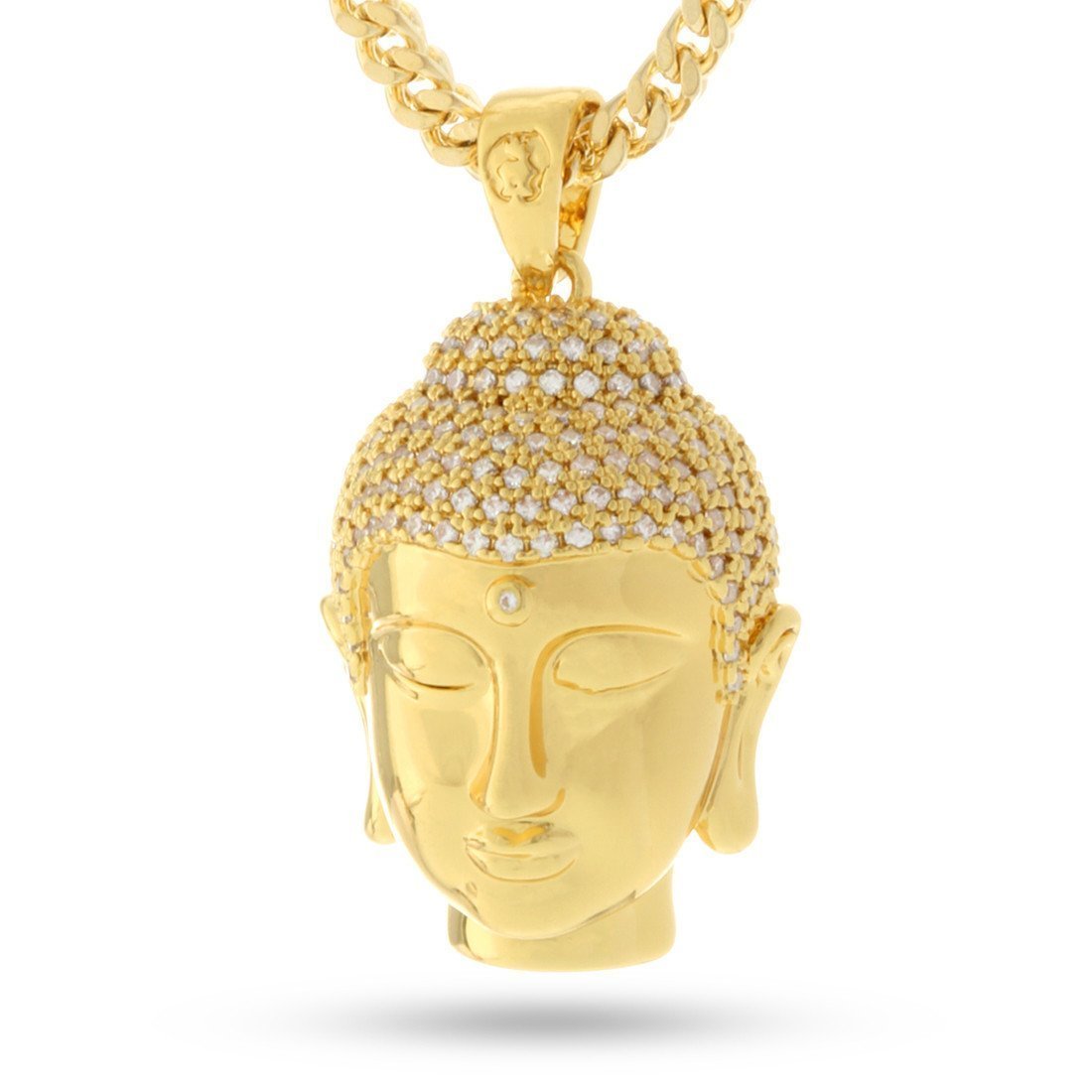 Mini Polished Buddha Necklace  in  14K Gold / 1.4" by Kingices
