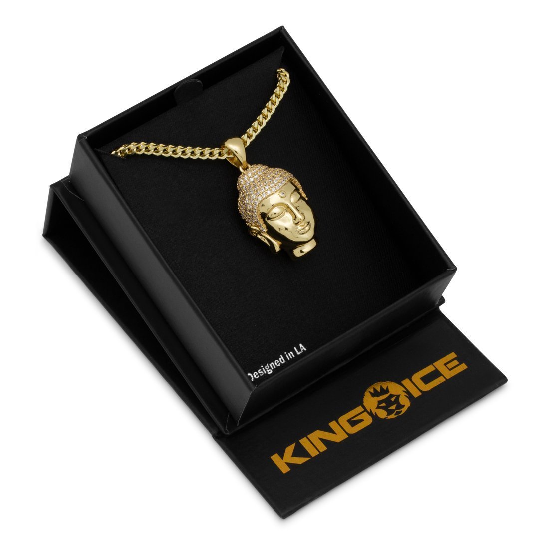 Mini Polished Buddha Necklace  in  by Kingices