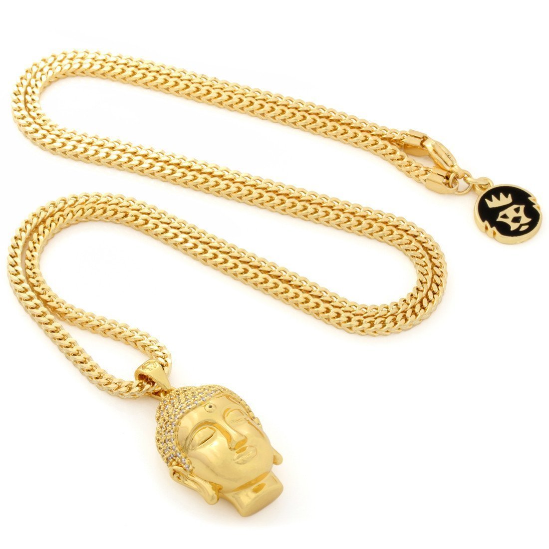 Mini Polished Buddha Necklace  in  by Kingices