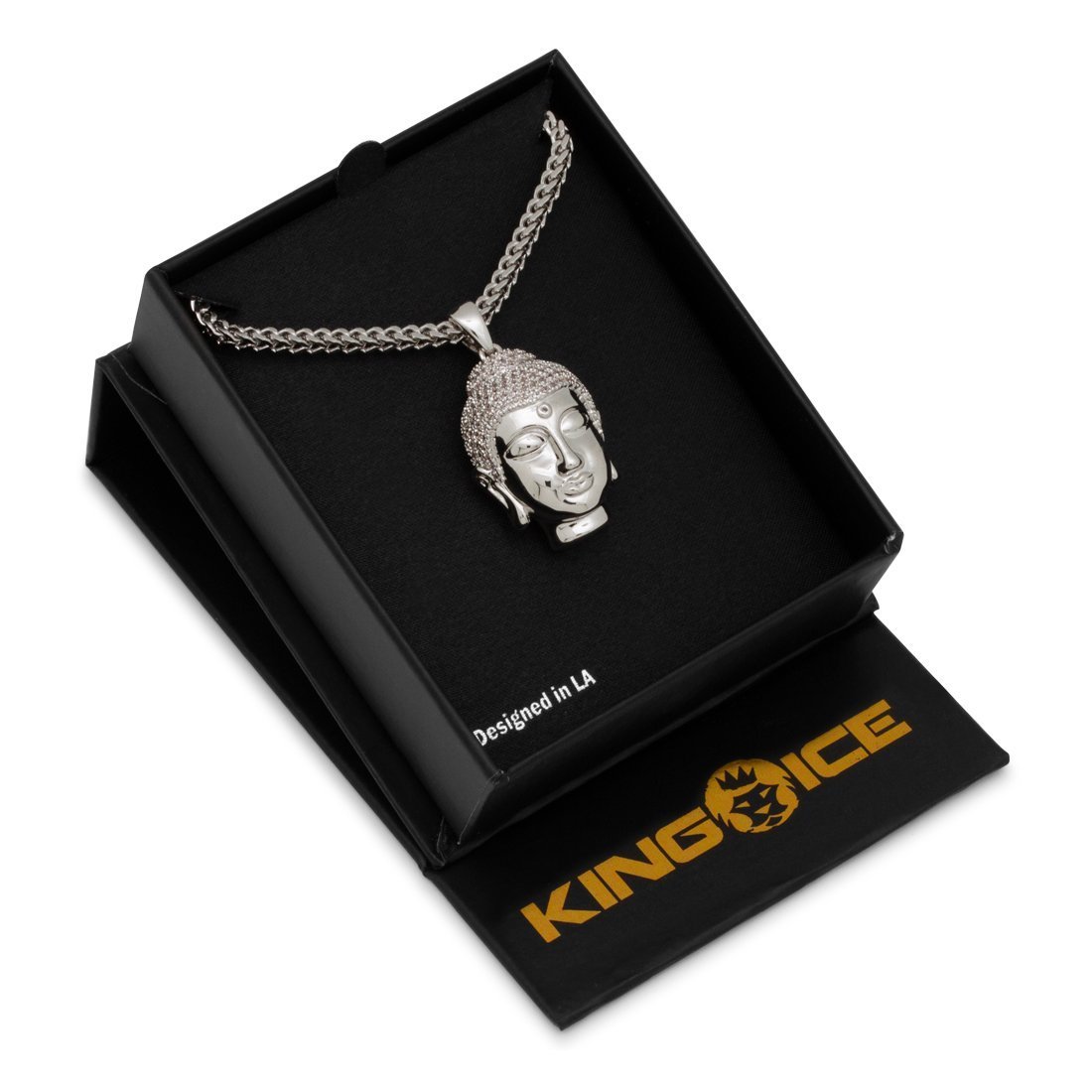 Mini Polished Buddha Necklace  in  by Kingices