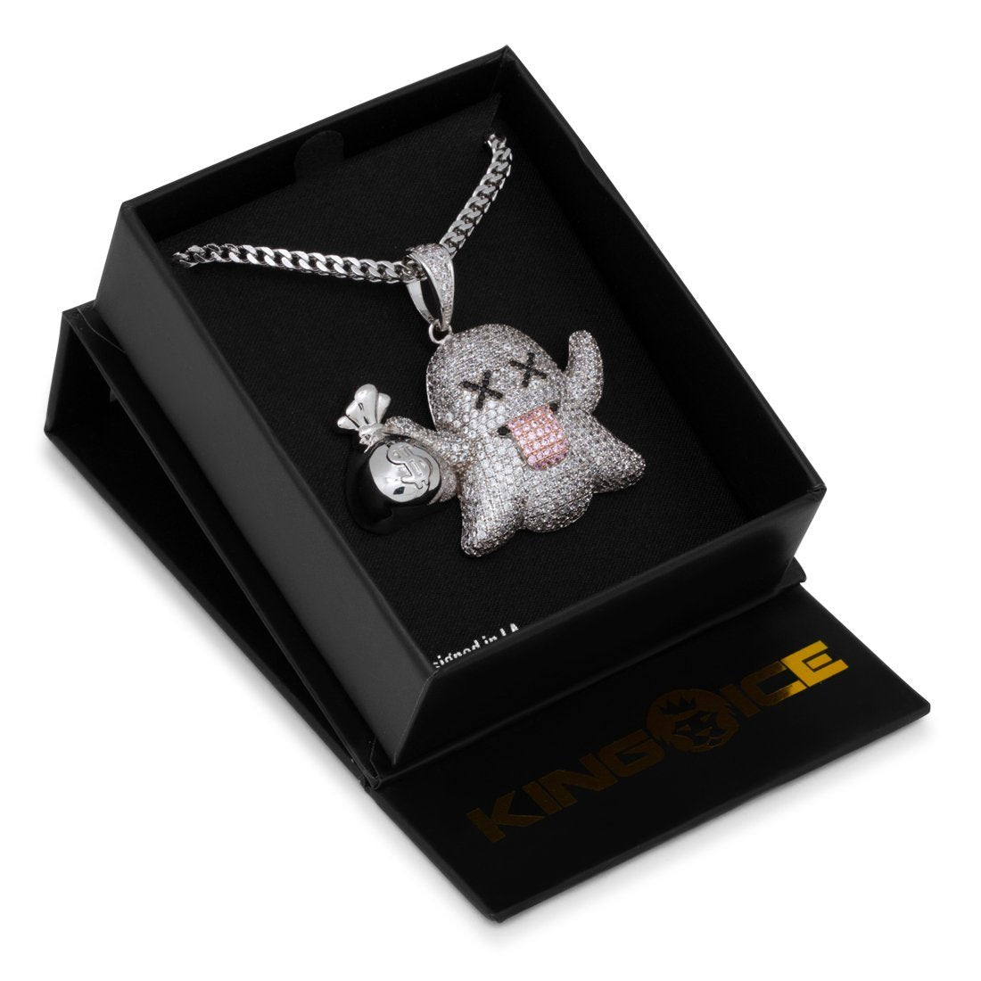 Money Ghost Emoji Necklace  in  by Kingices