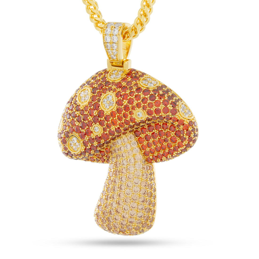 Mushroom Necklace  in  14K Gold / 2" by Kingices
