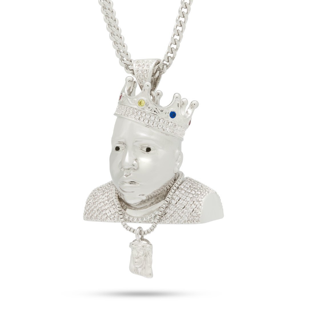Notorious B.I.G. x Kingices - Big Poppa Necklace  in  White Gold / 1.6" by Kingices