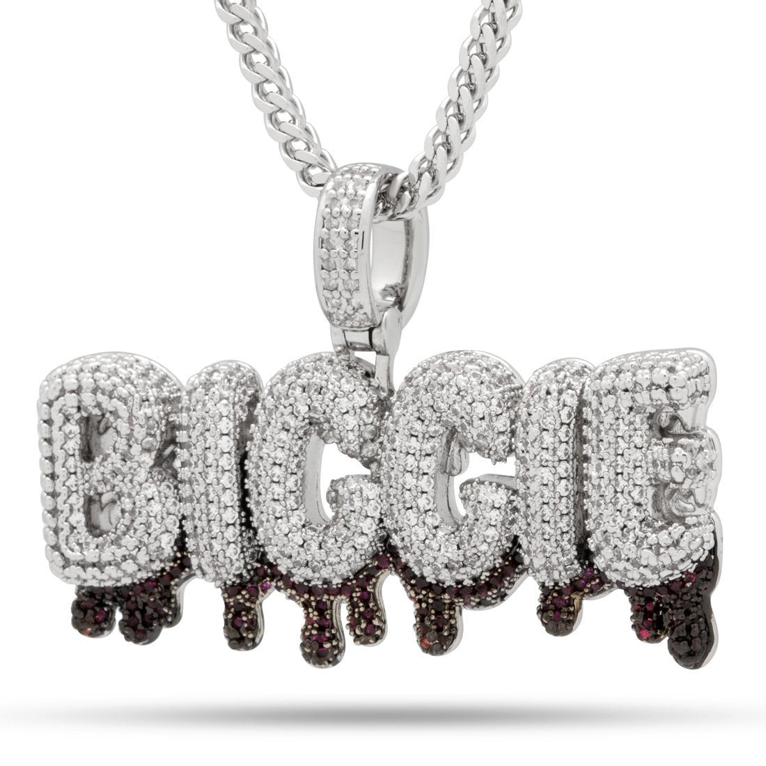 Notorious B.I.G. x Kingices - Biggie Drip Necklace  in  White Gold / 1.5" by Kingices