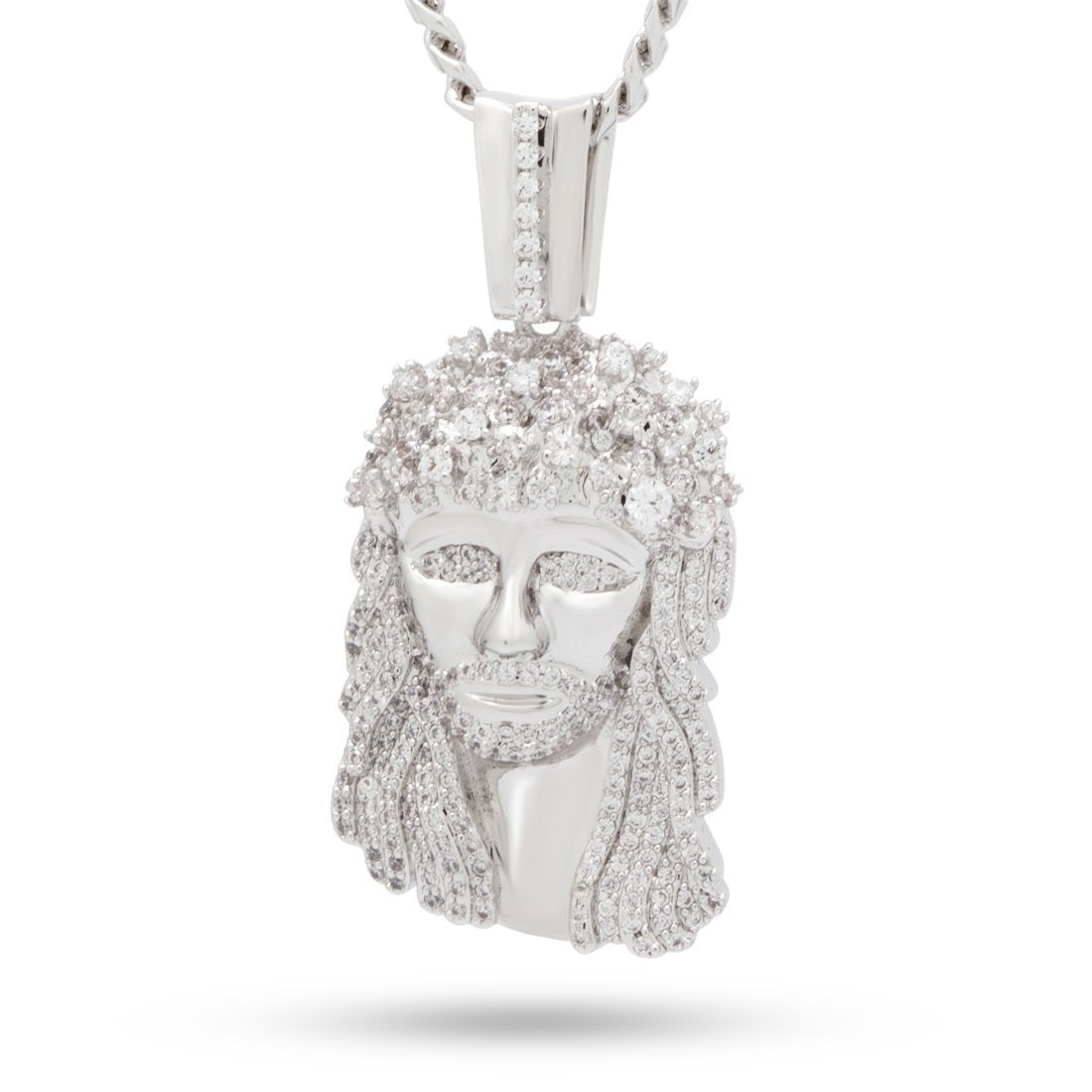 Notorious B.I.G. x Kingices - Biggie Jesus Necklace  in  White Gold / 1.2" by Kingices
