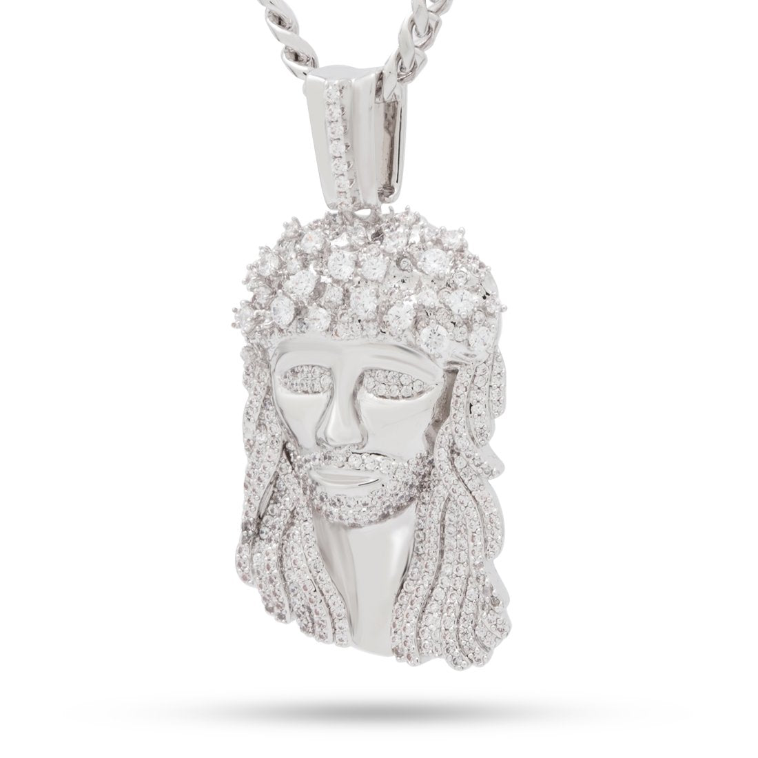 Notorious B.I.G. x Kingices - Biggie Jesus Necklace  in  White Gold / 1.7" by Kingices