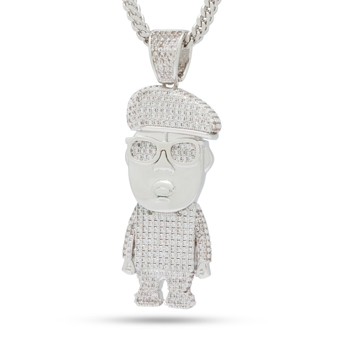 Notorious B.I.G. x Kingices - Biggie Sweater Necklace  in  White Gold / 2.3" by Kingices