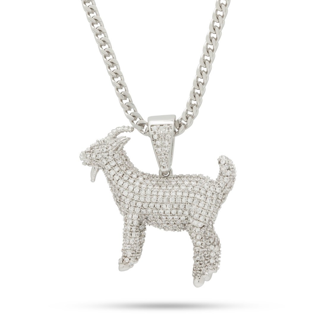 Notorious B.I.G. x Kingices - GOAT Necklace  in  White Gold / 1.2" by Kingices