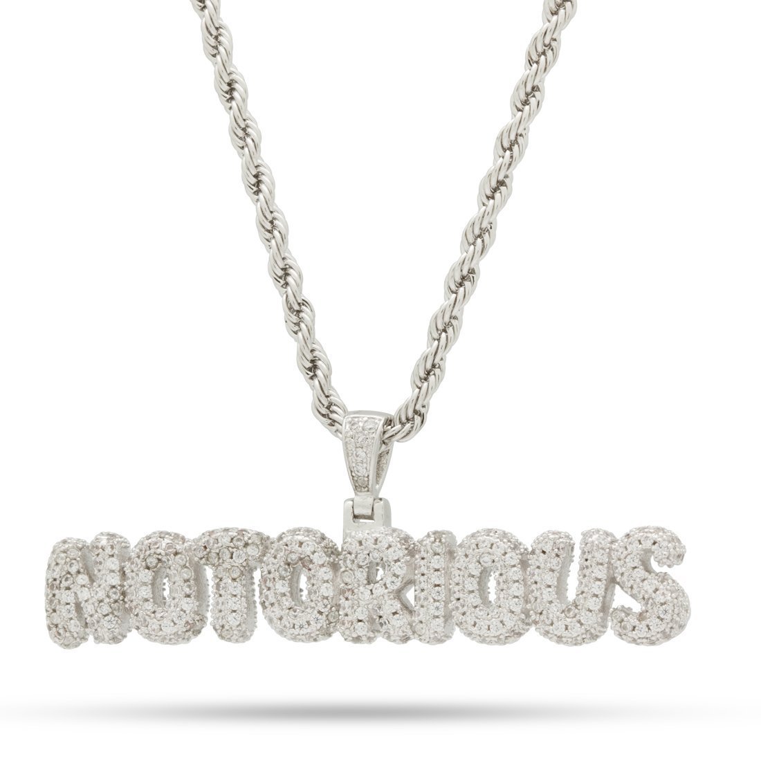 Notorious B.I.G. x Kingices - Notorious Necklace  in  White Gold / 0.7" by Kingices