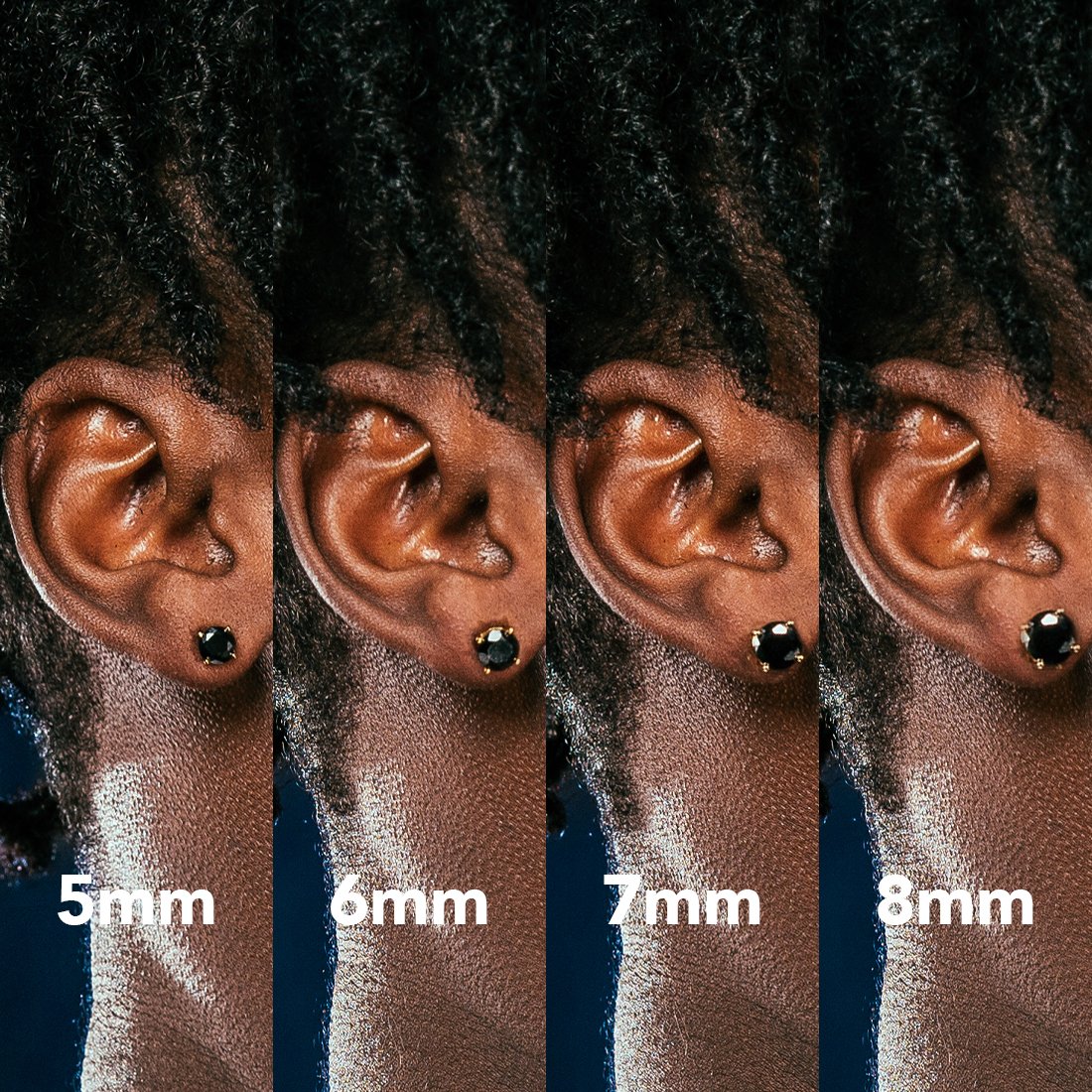 Onyx Brilliant-Cut Stud Earrings  in  by Kingices